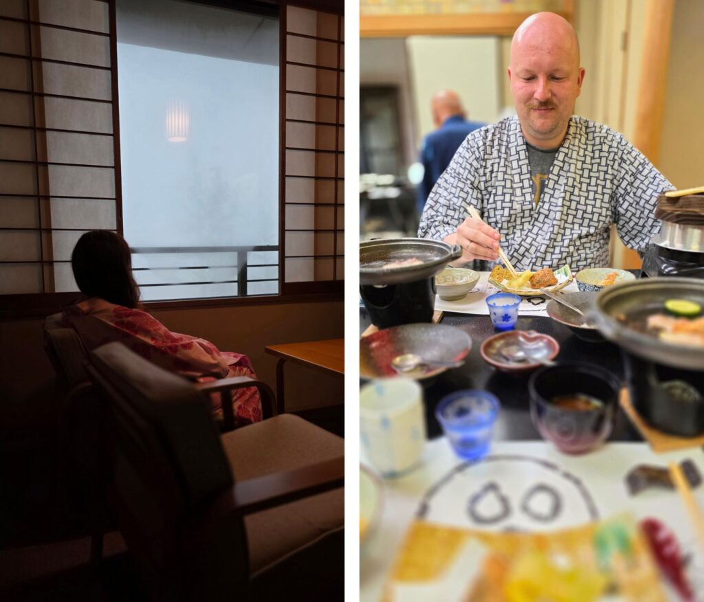 Hakone w deszczu. Czy to ma sens? Kinokuniya Ryokan w Hakone, Japonia