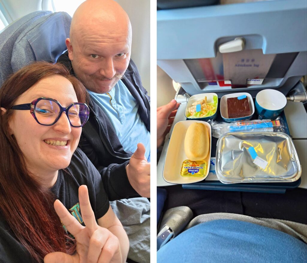 Jak wyglada lot z Air China? Moja opinia po podróży do Japonii Lena i Piotrek na pokładzie Air China oraz posiłek w Air China