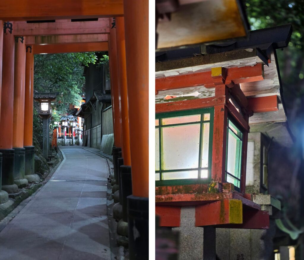 Fushimi Inari Taisha. Jak zobaczyć to miejsce bez tłumów? Fushimi Inari Taisha nocą