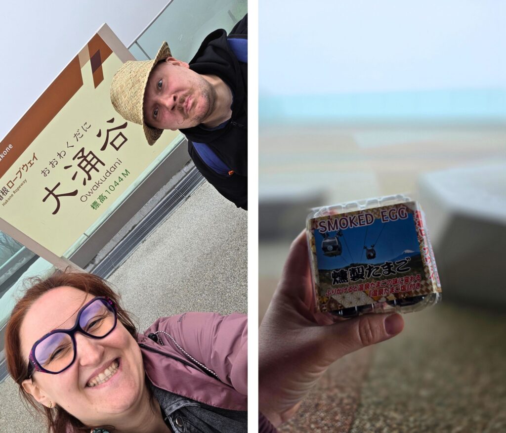Hakone w deszczu. Czy to ma sens? Lena w dolinie Owakudani we mgle oraz czarne jajka kuratamago