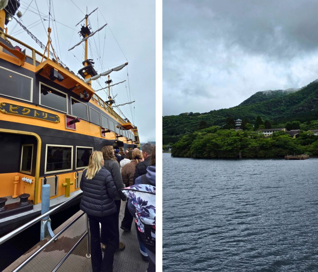 Hakone w deszczu. Czy to ma sens? Statek piracki i rejs po jeziorze Ashi, Hakone